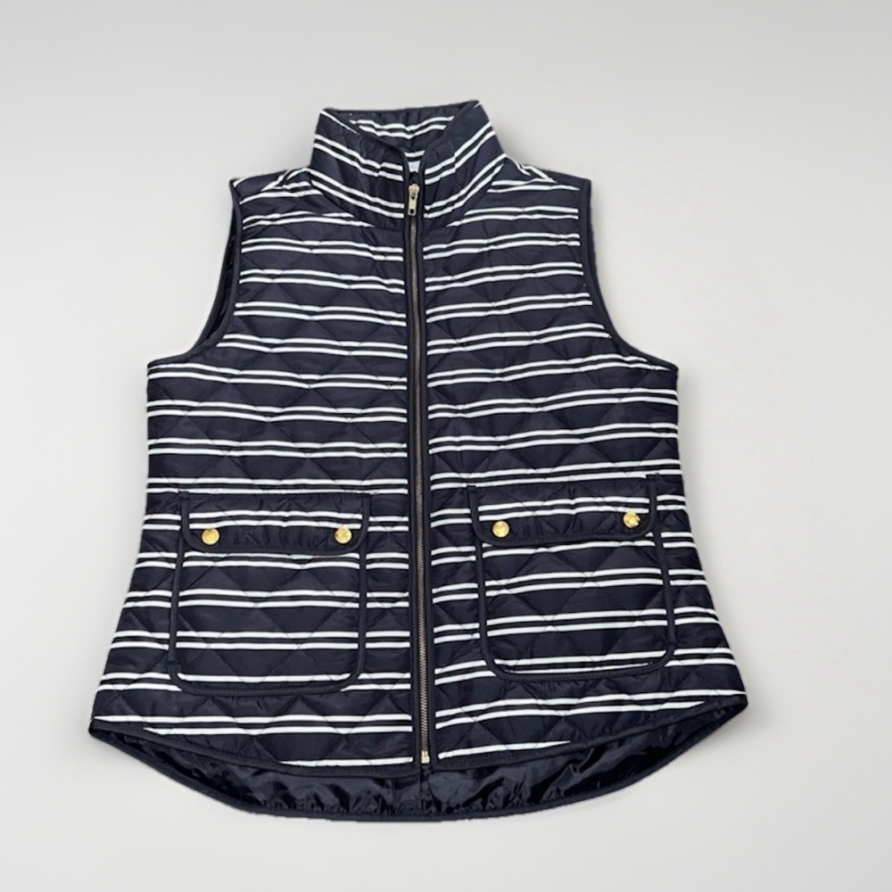 Kenar Blue and White Quilted Vest